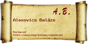 Alexovics Balázs névjegykártya